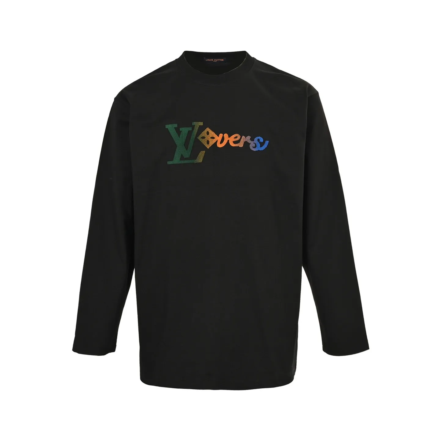Louis Vuitton/Louis Vuitton 25Fw color gradient logo toothbrush sleeve long-sleeved T-shirt